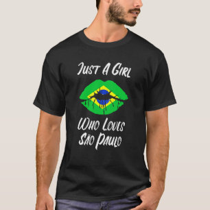 Lips Mouth Liebe Brasilianische Flagge Sao Paulo T-Shirt