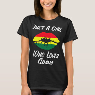 Lips Mouth Liebe Flag Ghana T-Shirt