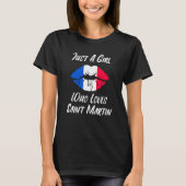 Lips Mouth Liebe Französische Flagge Saint Martin T-Shirt (Vorderseite)