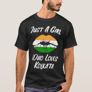 Lips Mouth Liebe Indische Flagge Kalkutta T-Shirt