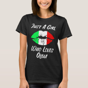 Lips Mouth Liebe Italienische Flagge Olbia T-Shirt