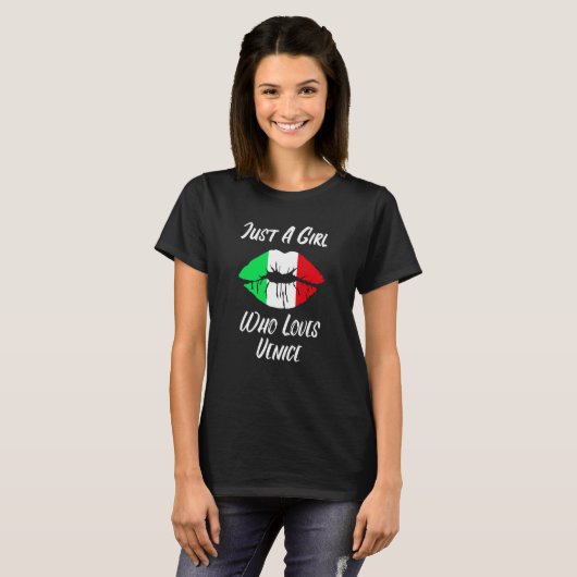 Lips Mouth Liebe Italienische Flagge Venedig T-Shirt (Vorne ganz)