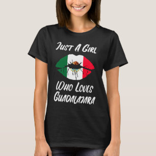 Lips Mouth Liebe Mexikanische Flagge Guadalajara T-Shirt