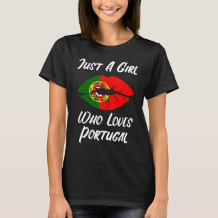 Lips Mouth Liebe Portugiesische Flagge Portugal T-Shirt