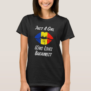 Lips Mouth Liebe Rumänische Flagge Bukarest T-Shirt