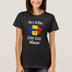 Lips Mouth Liebe Rumänische Flagge Mamaia T-Shirt