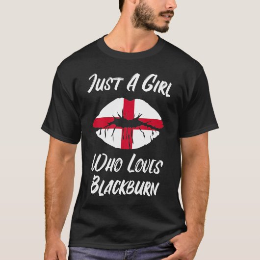 Lips Mouth Liebe Saint George's Cross Flag Blackbu T-Shirt (Vorderseite)
