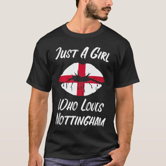 Lips Mouth Liebe Saint George's Cross Flag Notting T-Shirt (Vorderseite)