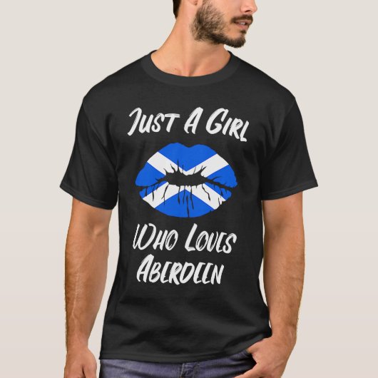 Lips Mouth Liebe Scottish Flag Aberdeen T-Shirt (Vorderseite)