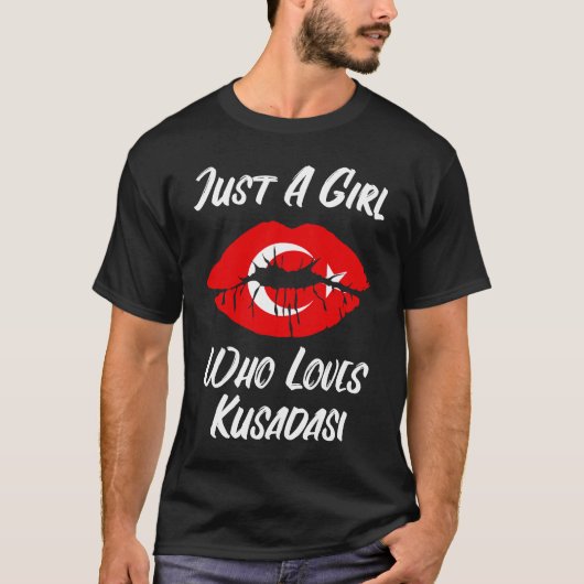 Lips Mouth Liebe Türkische Flagge Kusadasi T-Shirt (Vorderseite)