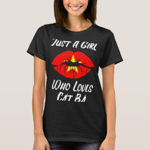 Lips Mouth Liebe Vietnamsche Flagge Katze Ba T-Shirt