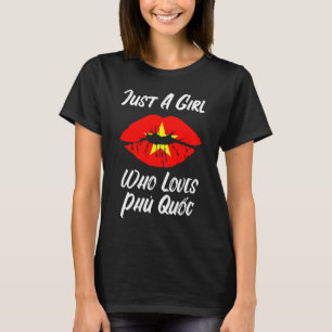 Lips Mouth Liebe Vietnamsche Flagge Phu Quoc T-Shirt