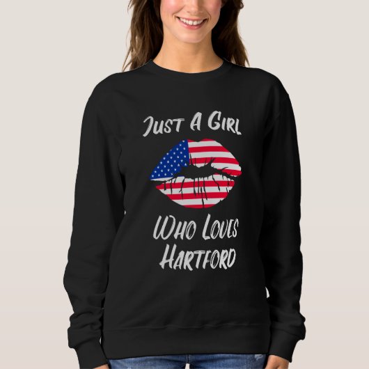Lips Mouth Love American Flag Hartford Sweatshirt (Vorderseite)
