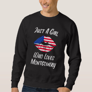 Lips Mouth Love American Flag Montgomery Sweatshirt