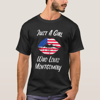 Lips Mouth Love American Flag Montgomery T-Shirt
