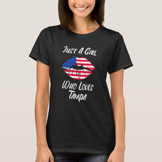 Lips Mouth Love American Flag Tampa T-Shirt (Vorderseite)