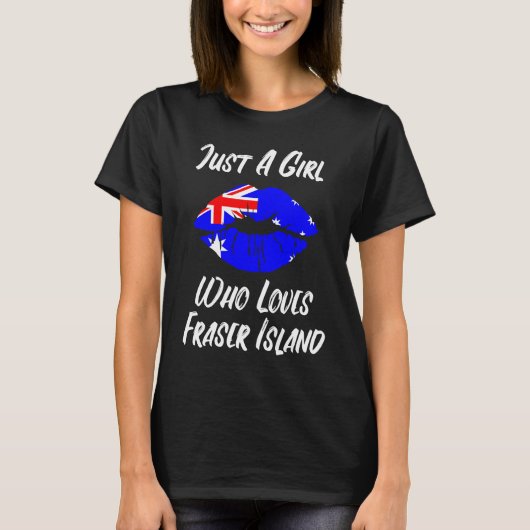 Lips Mouth Love Australian Flag Fraser Island T-Shirt (Vorderseite)