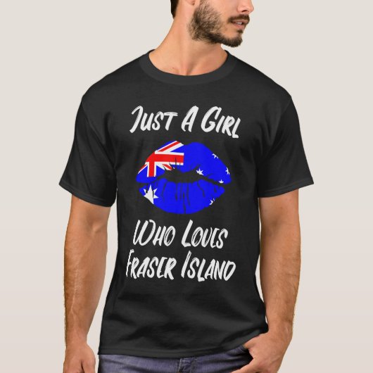 Lips Mouth Love Australian Flag Fraser Island T-Shirt (Vorderseite)