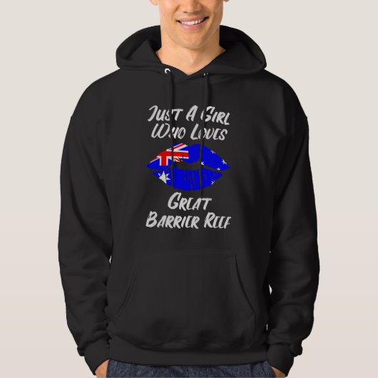 Lips Mouth Love Australian Flag Great Barrier Reef Hoodie (Vorderseite)