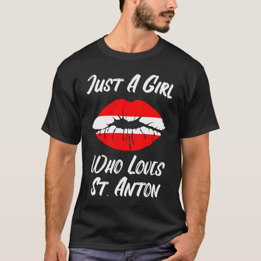 Lips Mouth Love Austria Flag St Anton T-Shirt (Vorderseite)