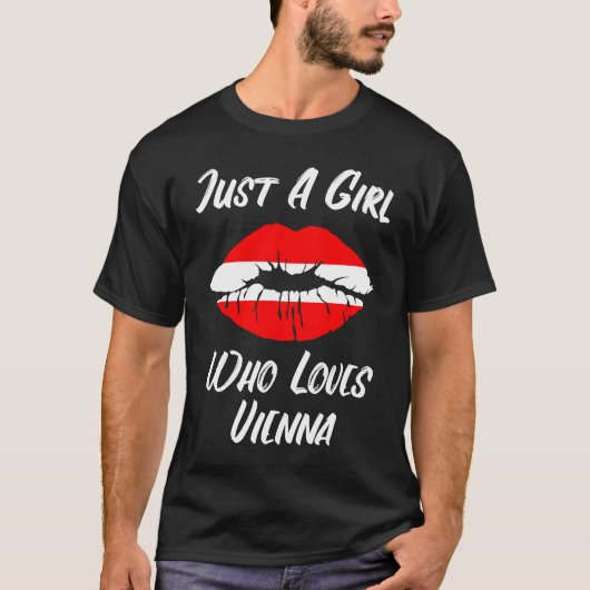 Lips Mouth Love Austria Flag Vienna T-Shirt (Vorderseite)