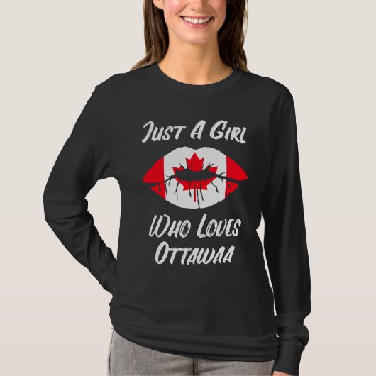 Lips Mouth Love Canadian Flag Ottawa T-Shirt (Vorderseite)