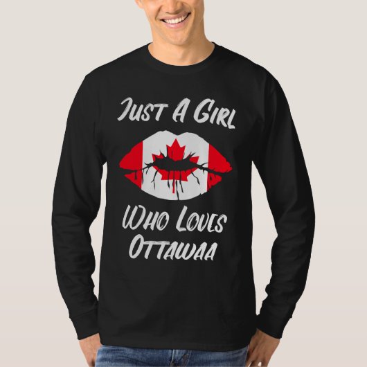 Lips Mouth Love Canadian Flag Ottawa T-Shirt (Vorderseite)