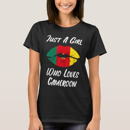 Lips Mouth Love Flag Cameroon T-Shirt (Vorderseite)