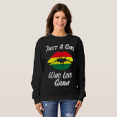 Lips Mouth Love Flag Ghana Sweatshirt (Vorne ganz)