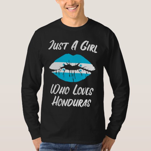 Lips Mouth Love Flag Honduras T-Shirt (Vorderseite)