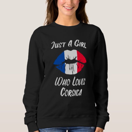 Lips Mouth Love French Flag Corsica Sweatshirt (Vorderseite)