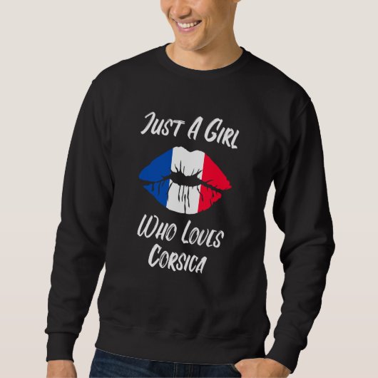 Lips Mouth Love French Flag Corsica Sweatshirt (Vorderseite)