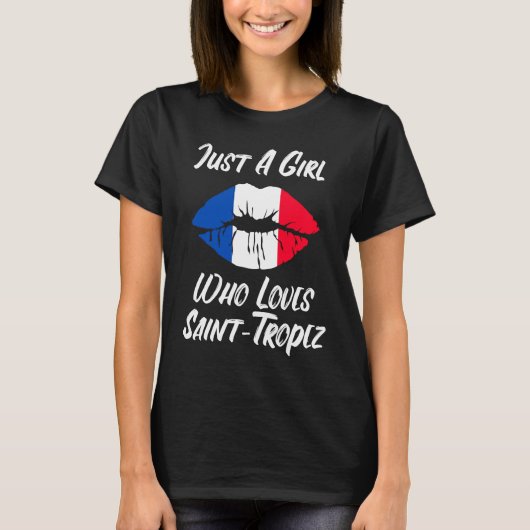 Lips Mouth Love French Flag Saint Tropez T-Shirt (Vorderseite)