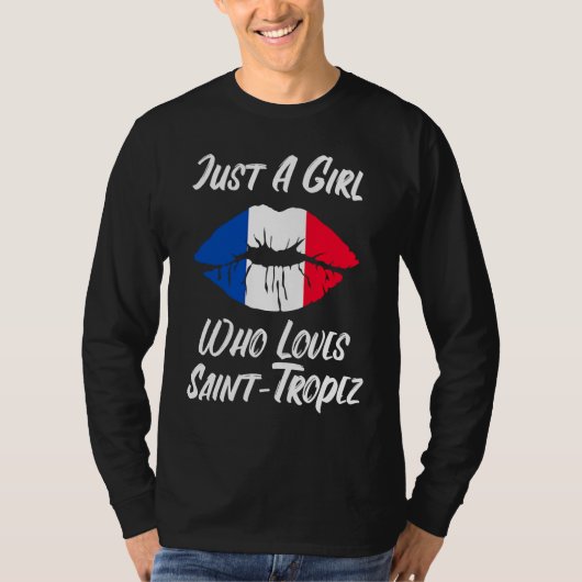 Lips Mouth Love French Flag Saint Tropez T-Shirt (Vorderseite)