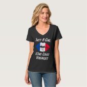 Lips Mouth Love French Flag Versailles T-Shirt (Vorderseite Vollansicht)