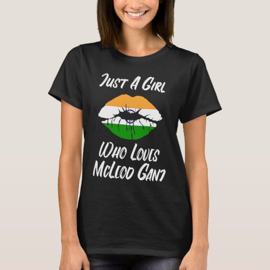 Lips Mouth Love Indian Flag McLeod Ganj T-Shirt (Vorderseite)