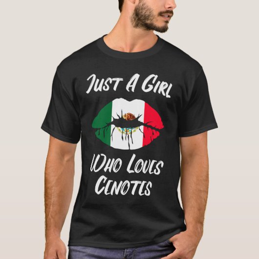 Lips Mouth Love Mexican Flag Cenotes T-Shirt (Vorderseite)