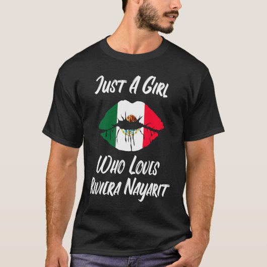 Lips Mouth Love Mexican Flag Riviera Nayarite T-Shirt (Vorderseite)