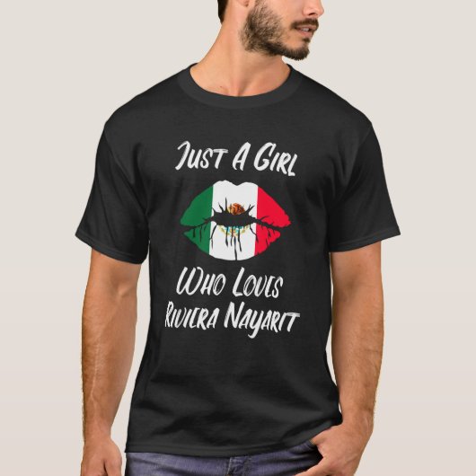Lips Mouth Love Mexican Flag Riviera Nayarite T-Shirt (Vorderseite)