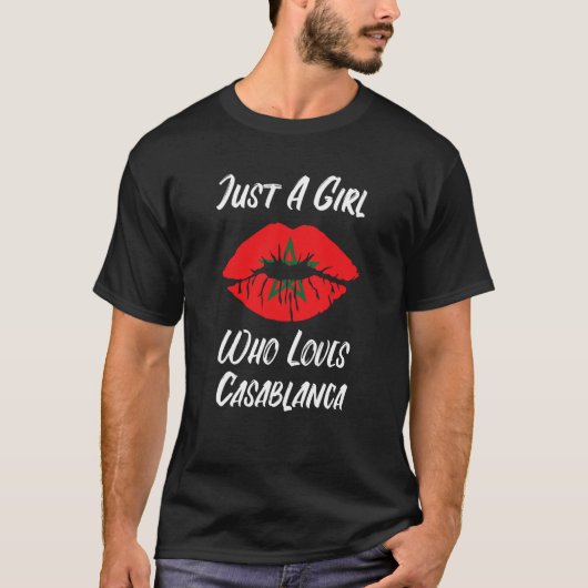 Lips Mouth Love Moroccan Flag Casablanca T-Shirt (Vorderseite)