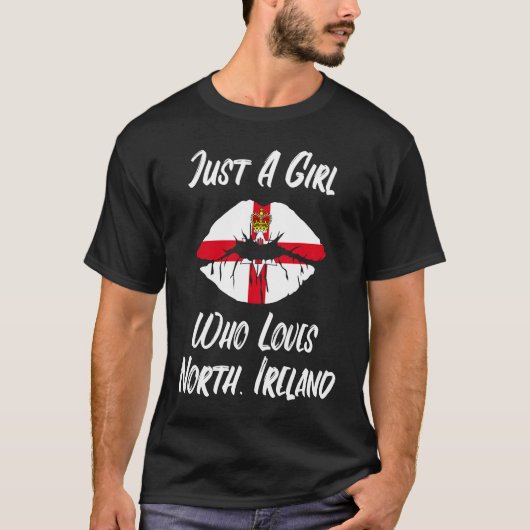 Lips Mouth Love Northern Ireland Flag T-Shirt (Vorderseite)
