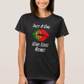 Lips Mouth Love Portuguese Flag Azores T-Shirt (Vorderseite)