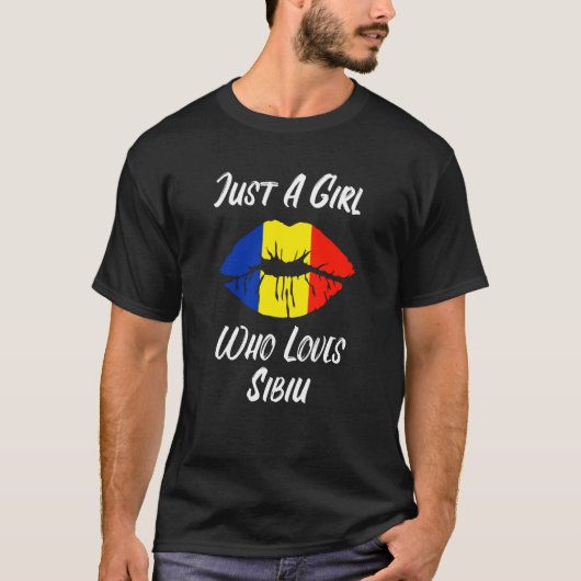 Lips Mouth Love Romanian Flag Sibiu T-Shirt (Vorderseite)