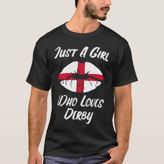 Lips Mouth Love Saint George's Cross Flag Derby T-Shirt (Vorderseite)