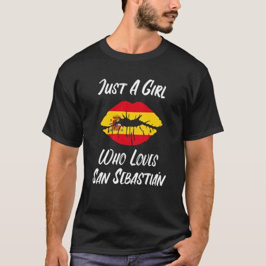 Lips Mouth Love Spanish Flag San Sebastian T-Shirt (Vorderseite)