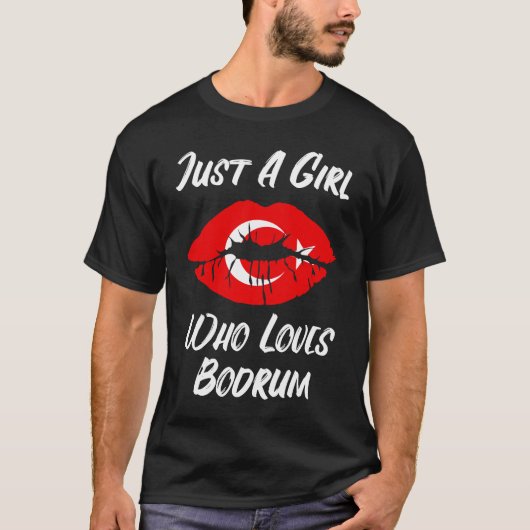 Lips Mouth Love Turkish Flag Bodrum T-Shirt (Vorderseite)