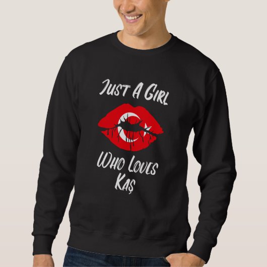 Lips Mouth Love Turkish Flag Kas Sweatshirt (Vorderseite)