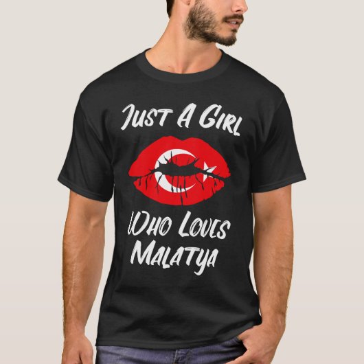 Lips Mouth Love Turkish Flag Malatya T-Shirt (Vorderseite)