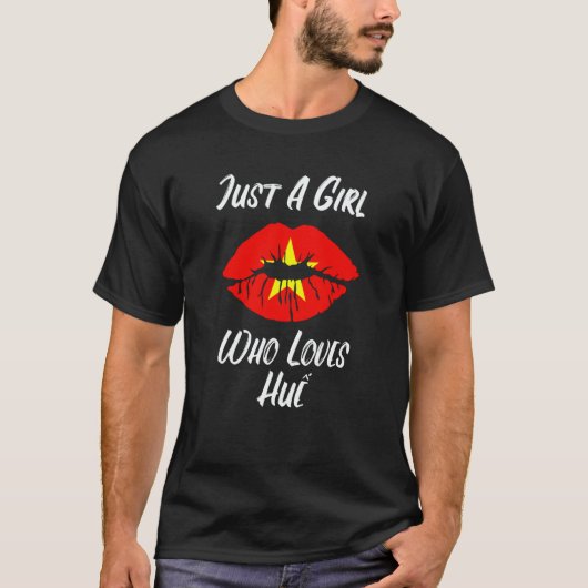 Lips Mouth Love Vietnamese Flag Hue T-Shirt (Vorderseite)