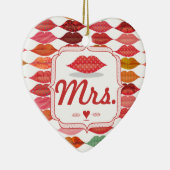Lips Mrs. Hipster Vintag Retro Bride Keramikornament (Rechts)